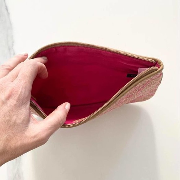 Neon Pink woven, patterned clutch - moving sale! - Picture 2 of 2